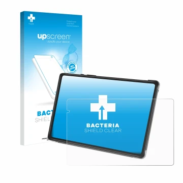 Parte frontal de un envase de producto con el logotipo de la marca upscreen. Al lado se muestra el dispositivo Yestel T13 con 