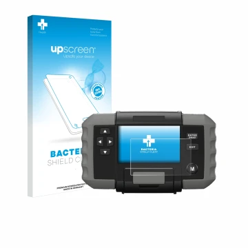 Parte frontal de un envase de producto con el logotipo de la marca upscreen. Al lado se muestra el dispositivo Topdon BT 600 c