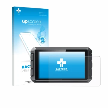 Parte frontal de un envase de producto con el logotipo de la marca upscreen. Al lado se muestra el dispositivo Creality Sonic 