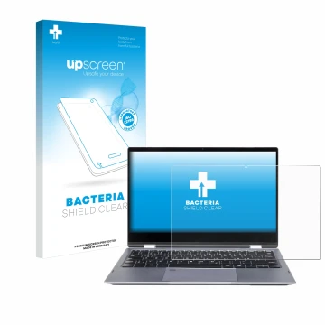 Parte frontal de un envase de producto con el logotipo de la marca upscreen. Al lado se muestra el dispositivo Wortmann Terra 
