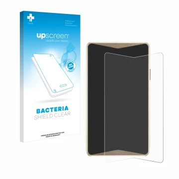 Parte frontal de un envase de producto con el logotipo de la marca upscreen. Al lado se muestra el dispositivo ELLIPAL Titan 2