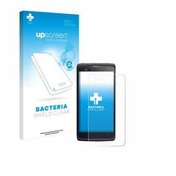 Parte frontal de un envase de producto con el logotipo de la marca upscreen. Al lado se muestra el dispositivo Almex cruise.1 