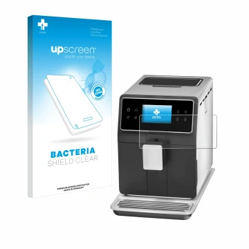Parte frontal de un envase de producto con el logotipo de la marca upscreen. Al lado se muestra el dispositivo WMF Perfection 