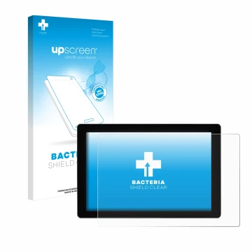 Parte frontal de un envase de producto con el logotipo de la marca upscreen. Al lado se muestra el dispositivo SmallHD Indie 7