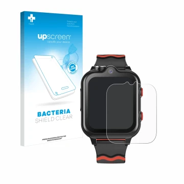Parte frontal de un envase de producto con el logotipo de la marca upscreen. Al lado se muestra el dispositivo Carneedi D35 1.