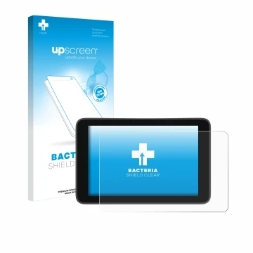 Parte frontal de un envase de producto con el logotipo de la marca upscreen. Al lado se muestra el dispositivo YoloLiv YoloBox