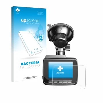Parte frontal de un envase de producto con el logotipo de la marca upscreen. Al lado se muestra el dispositivo Azdome IT-G63D 