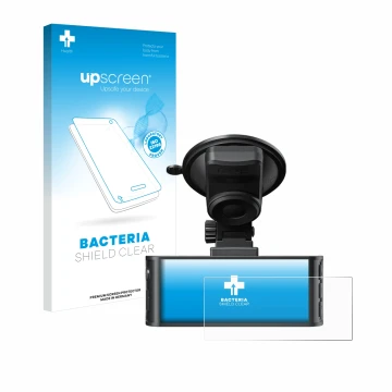 Parte frontal de un envase de producto con el logotipo de la marca upscreen. Al lado se muestra el dispositivo Redtiger F7NS 4