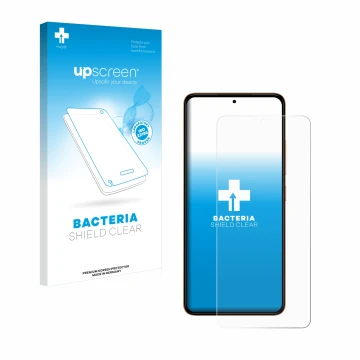 Parte frontal de un envase de producto con el logotipo de la marca upscreen. Al lado se muestra el dispositivo HMD Pulse Plus 