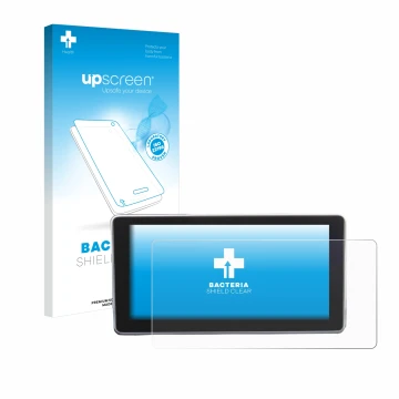 Parte frontal de un envase de producto con el logotipo de la marca upscreen. Al lado se muestra el dispositivo Audi A4 B9 2016
