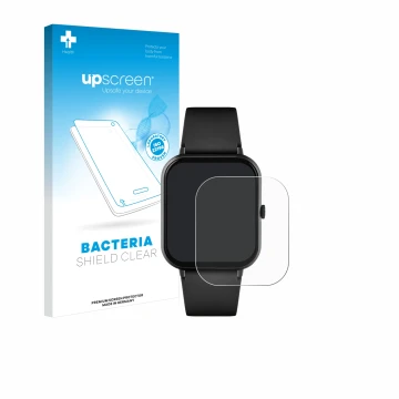 Parte frontal de un envase de producto con el logotipo de la marca upscreen. Al lado se muestra el dispositivo Reflex Active S