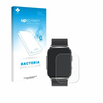 Parte frontal de un envase de producto con el logotipo de la marca upscreen. Al lado se muestra el dispositivo Kardena Care Pr
