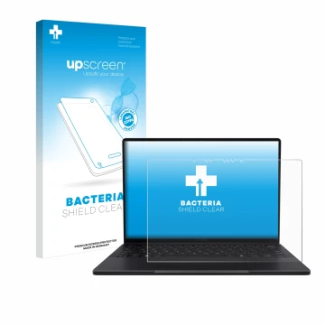 Parte frontal de un envase de producto con el logotipo de la marca upscreen. Al lado se muestra el dispositivo ASUS ProArt PX1