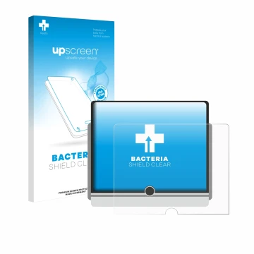 Parte frontal de un envase de producto con el logotipo de la marca upscreen. Al lado se muestra el dispositivo Lexus LBX 2024 