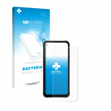 Parte frontal de un envase de producto con el logotipo de la marca upscreen. Al lado se muestra el dispositivo Hammer Blade V 