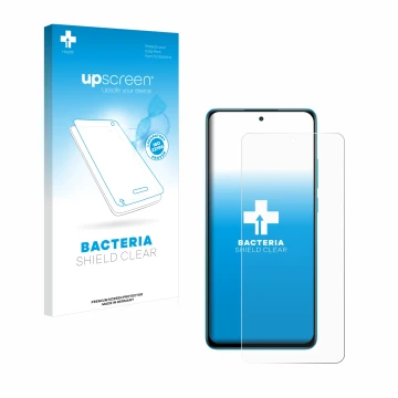 Parte frontal de un envase de producto con el logotipo de la marca upscreen. Al lado se muestra el dispositivo OnePlus Nord CE