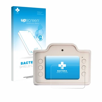 Parte frontal de un envase de producto con el logotipo de la marca upscreen. Al lado se muestra el dispositivo Hoppstar Expert