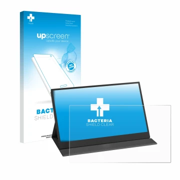 Parte frontal de un envase de producto con el logotipo de la marca upscreen. Al lado se muestra el dispositivo Yodoit PTM15 15