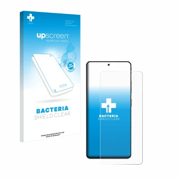 Parte frontal de un envase de producto con el logotipo de la marca upscreen. Al lado se muestra el dispositivo ZTE Nubia Z60S 