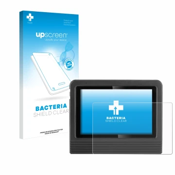 Parte frontal de un envase de producto con el logotipo de la marca upscreen. Al lado se muestra el dispositivo Launch X-431 V 