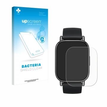 Parte frontal de un envase de producto con el logotipo de la marca upscreen. Al lado se muestra el dispositivo Xiaomi Redmi Wa