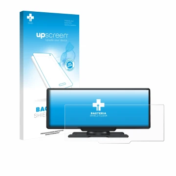 Parte frontal de un envase de producto con el logotipo de la marca upscreen. Al lado se muestra el dispositivo Lamto 9.26