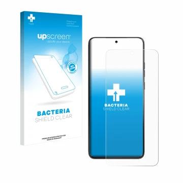 Parte frontal de un envase de producto con el logotipo de la marca upscreen. Al lado se muestra el dispositivo Motorola ThinkP