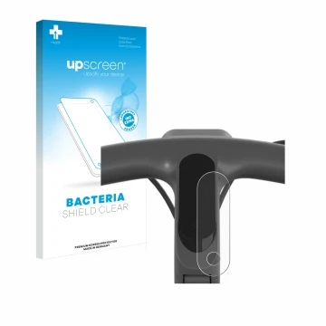 Parte frontal de un envase de producto con el logotipo de la marca upscreen. Al lado se muestra el dispositivo Egret Ey 1 con 