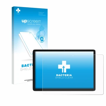 Parte frontal de un envase de producto con el logotipo de la marca upscreen. Al lado se muestra el dispositivo Feonal D106 10.