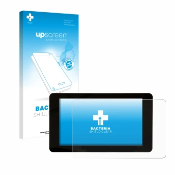 Parte frontal de un envase de producto con el logotipo de la marca upscreen. Al lado se muestra el dispositivo Raspberry Pi To