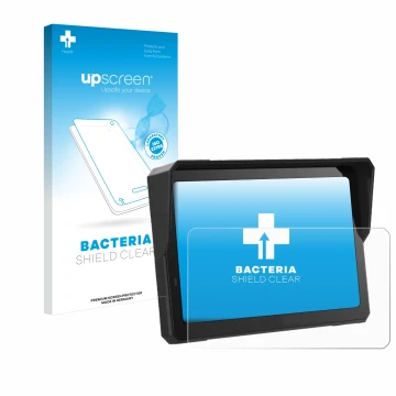 Parte frontal de un envase de producto con el logotipo de la marca upscreen. Al lado se muestra el dispositivo Carpuride W702 
