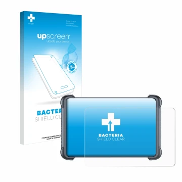 Parte frontal de un envase de producto con el logotipo de la marca upscreen. Al lado se muestra el dispositivo Thinkcar Thinks