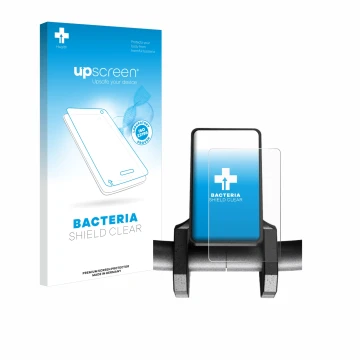 Parte frontal de un envase de producto con el logotipo de la marca upscreen. Al lado se muestra el dispositivo Joyor S5 V1 con