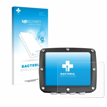 Parte frontal de un envase de producto con el logotipo de la marca upscreen. Al lado se muestra el dispositivo Ratio iX3M 2 Pr