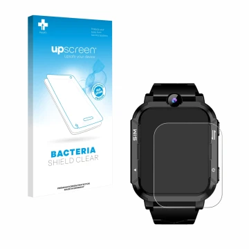 Parte frontal de un envase de producto con el logotipo de la marca upscreen. Al lado se muestra el dispositivo Blackview Z20 K