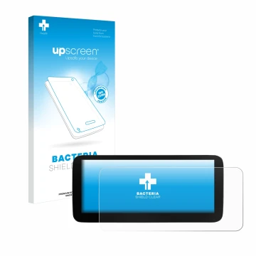 Parte frontal de un envase de producto con el logotipo de la marca upscreen. Al lado se muestra el dispositivo Xtrons B0CMTQ48