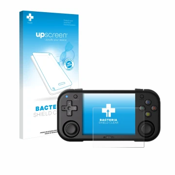 Parte frontal de un envase de producto con el logotipo de la marca upscreen. Al lado se muestra el dispositivo Magicx Mini Zer