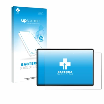 Parte frontal de un envase de producto con el logotipo de la marca upscreen. Al lado se muestra el dispositivo Acer Iconia X12