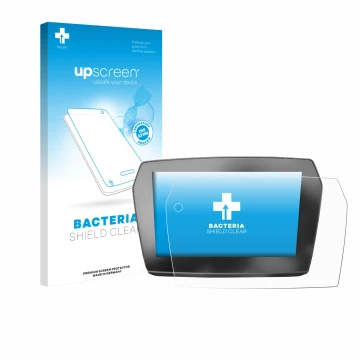 Parte frontal de un envase de producto con el logotipo de la marca upscreen. Al lado se muestra el dispositivo Voge 525DSX 202