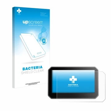 Parte frontal de un envase de producto con el logotipo de la marca upscreen. Al lado se muestra el dispositivo Elegoo Centauri