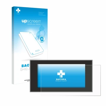 Parte frontal de un envase de producto con el logotipo de la marca upscreen. Al lado se muestra el dispositivo Audi A4 Avant (