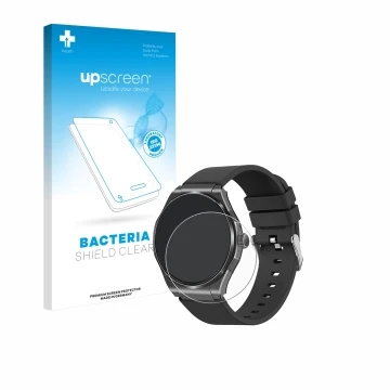 Parte frontal de un envase de producto con el logotipo de la marca upscreen. Al lado se muestra el dispositivo Knauermann Pro 