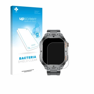 Parte frontal de un envase de producto con el logotipo de la marca upscreen. Al lado se muestra el dispositivo SUNKTA EF9-A 2.