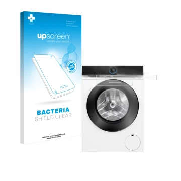 Parte frontal de un envase de producto con el logotipo de la marca upscreen. Al lado se muestra el dispositivo Siemens WG56B20