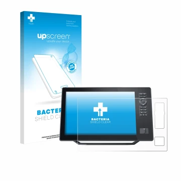 Parte frontal de un envase de producto con el logotipo de la marca upscreen. Al lado se muestra el dispositivo Humminbird Xplo