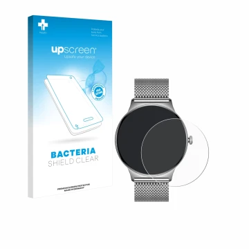 Parte frontal de un envase de producto con el logotipo de la marca upscreen. Al lado se muestra el dispositivo Pireware Slim S