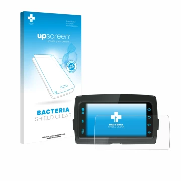 Parte frontal de un envase de producto con el logotipo de la marca upscreen. Al lado se muestra el dispositivo Diamond Audio M