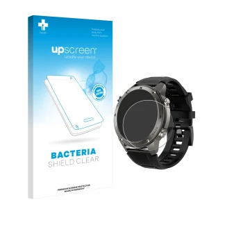 Parte frontal de un envase de producto con el logotipo de la marca upscreen. Al lado se muestra el dispositivo Knauermann GPS 