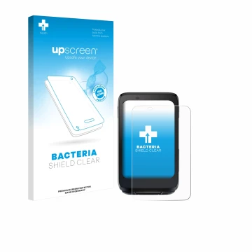 Parte frontal de un envase de producto con el logotipo de la marca upscreen. Al lado se muestra el dispositivo iGPSPORT BiNavi