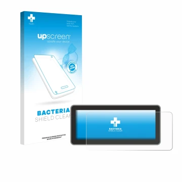 Parte frontal de un envase de producto con el logotipo de la marca upscreen. Al lado se muestra el dispositivo Vantrue Nexus 4